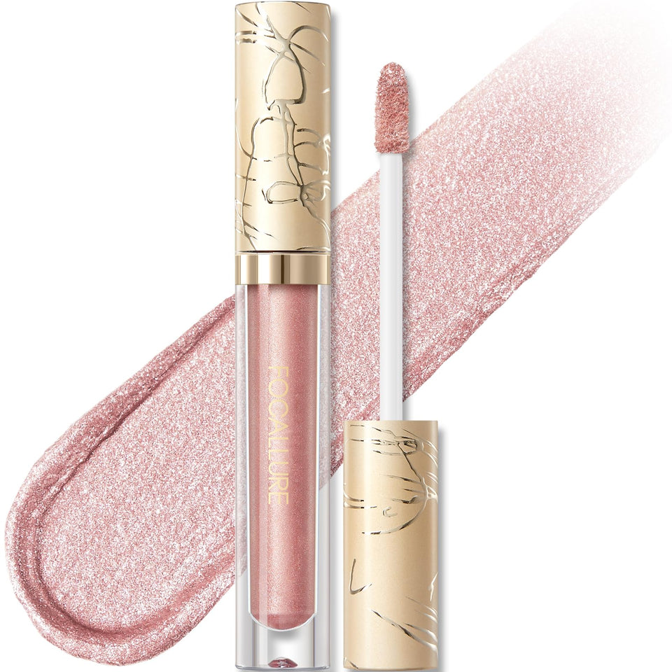FOCALLURE metallic liquid lipstick front view shows bold color payoff