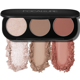 FOCALLURE palette front view showing all shades and travel-ready design benefit