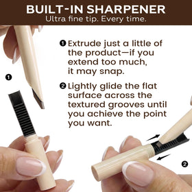 FOCALLURE pencil held in hand showing compact size and travel convenience