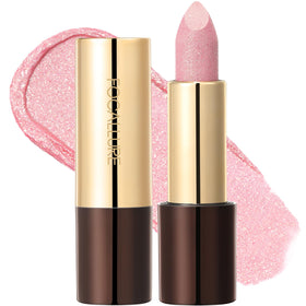FOCALLURE pink glitter lipstick front view showing packaging and shimmer