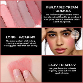 FOCALLURE Rose Marble applying on cheek with finger, quick natural-looking flush benefit