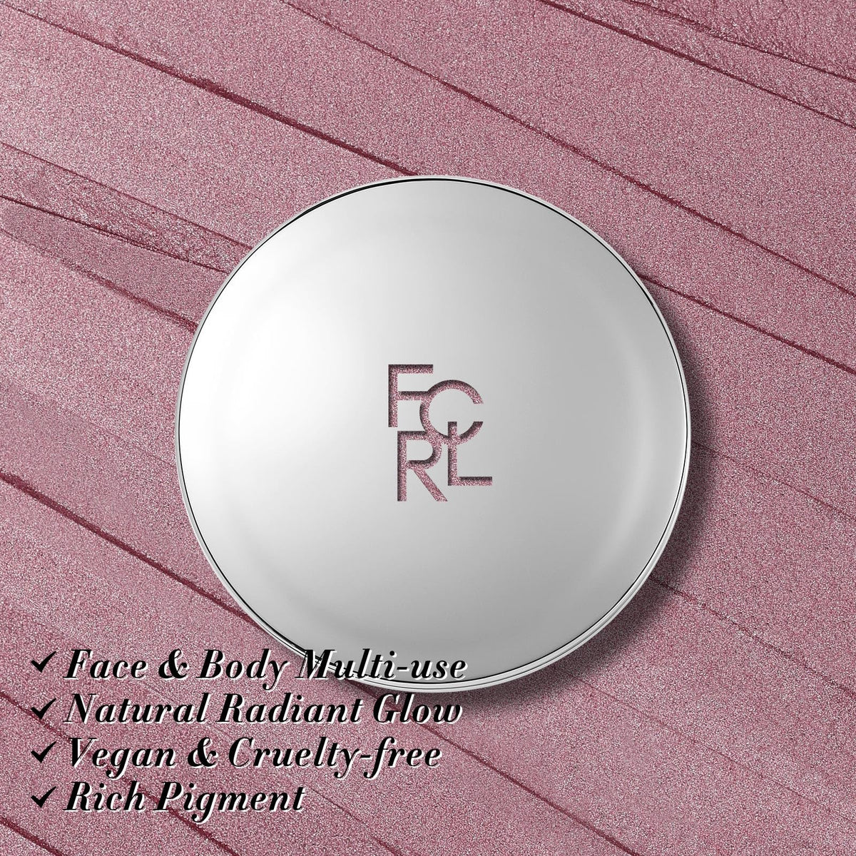 FOCALLURE compact held in hand to show size and travel-friendly benefit