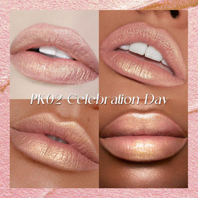 FOCALLURE texture close-up revealing silky glide and fine metallic particles benefit