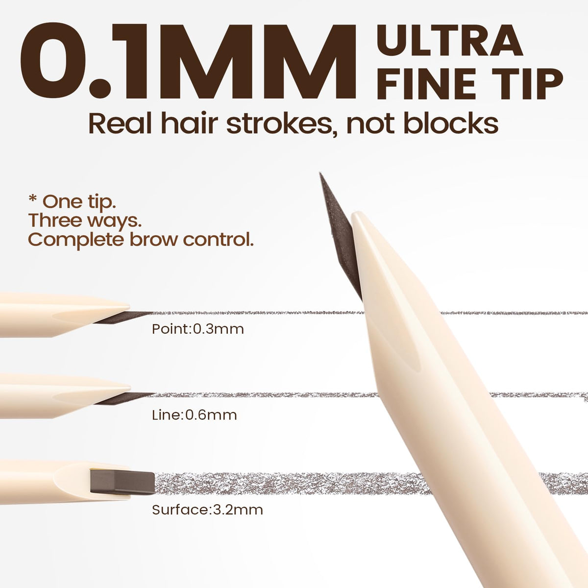 FOCALLURE close-up of 0.1mm ultra-fine tip for precise hairlike strokes