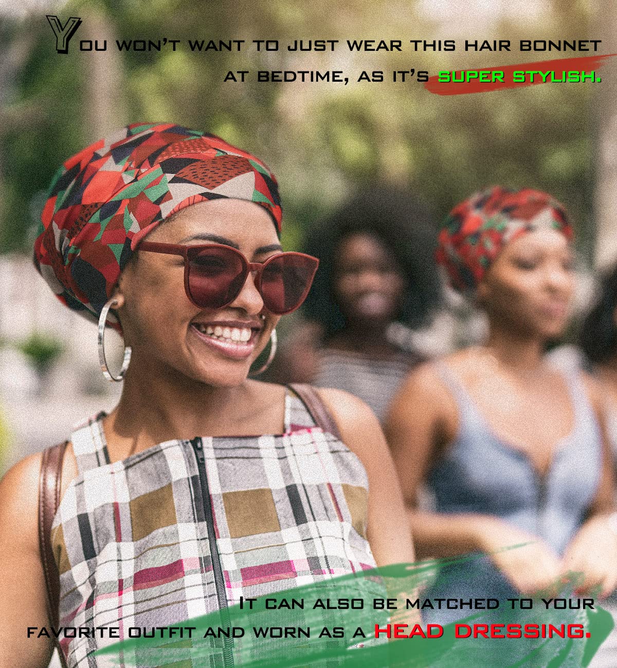 FocusCare stylish outdoor wrap worn as headscarf for presentable look