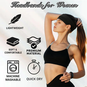 FODALUN worn during yoga showing secure fit and sweat control benefit