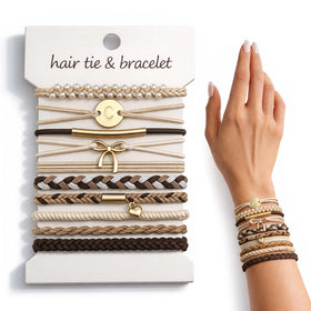 Fohufo front packaging showing 10-piece letter C scrunchie set, neat presentation and gift-ready