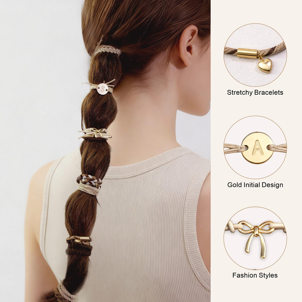 Fohufo scrunchie holding a high ponytail on thick hair, secure hold without creasing