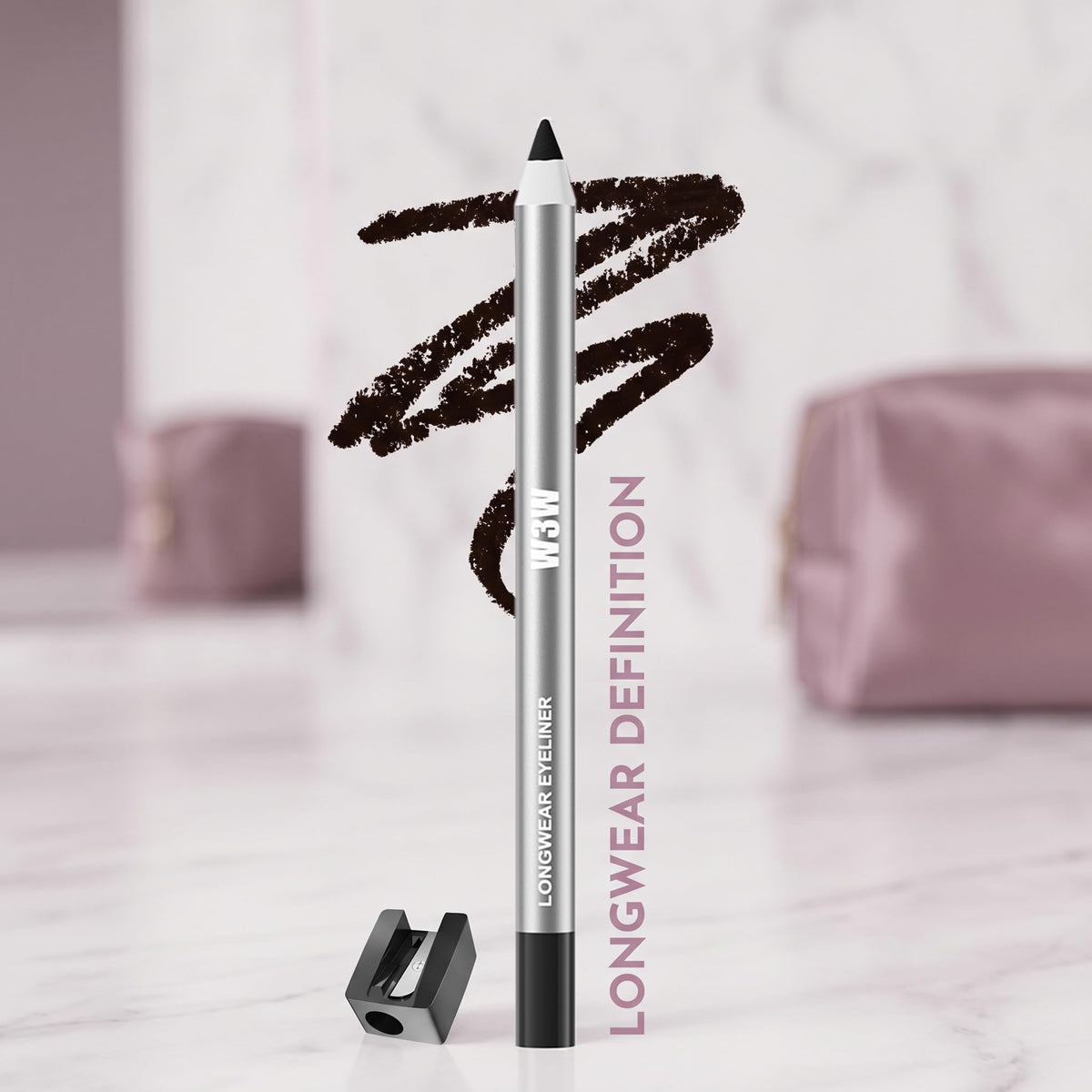 Foleto eyeliner applied on eye showing smudge-proof defined line