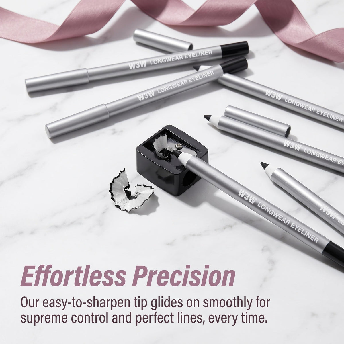 Foleto eyeliner texture swipe demonstrating rich pigment payoff