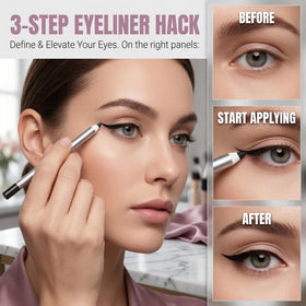 Foleto eyeliner tip close-up showing smooth glide and precise point