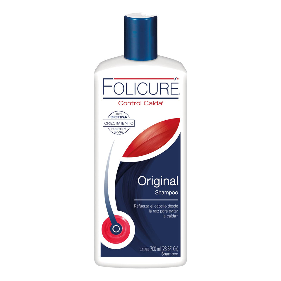 Folicure front bottle view showing label and herbal branding benefit shine