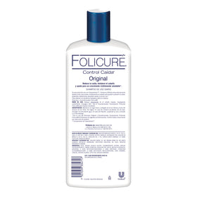 Folicure dispensing shampoo into hand demonstrating gentle lather benefit