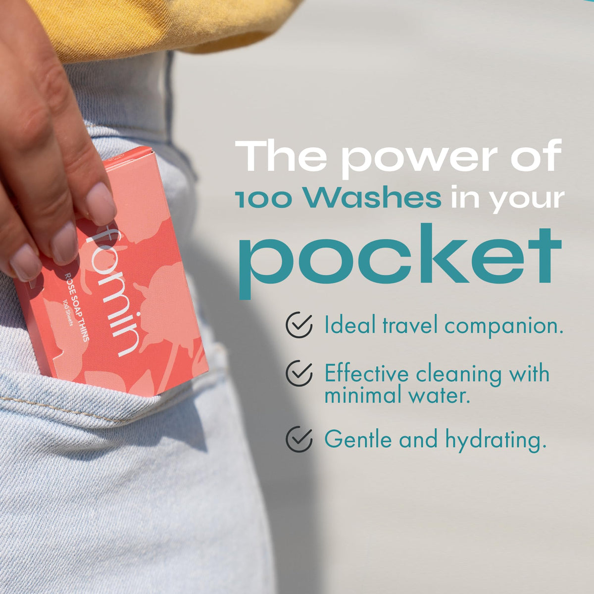 FOMIN sheet foaming in hand to illustrate quick lather and effective cleaning