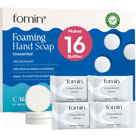 FOMIN front packaging showing 16 tablet pack and refill benefit
