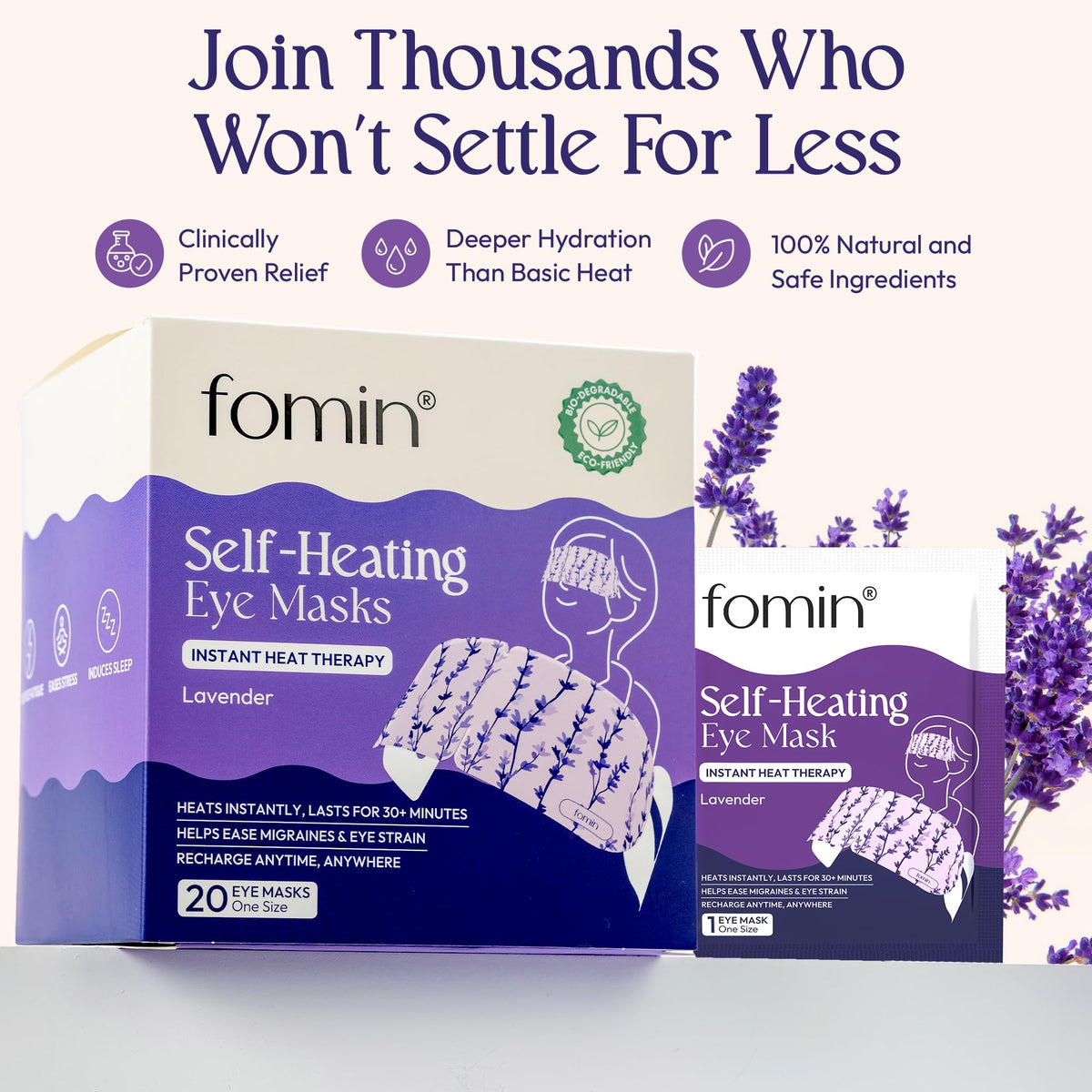 FOMIN bedside lifestyle scene showing relaxation and sleep preparation