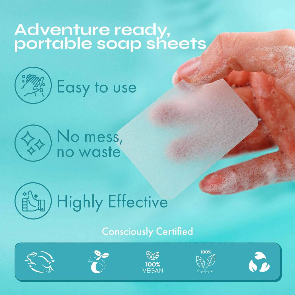 FOMIN travel pouch filled with soap sheets for compact convenience