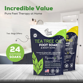 FOOT CURE before and after feet comparison showing smoother skin benefit
