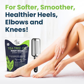 FOOT CURE before-and-after feet comparison demonstrating smoother skin