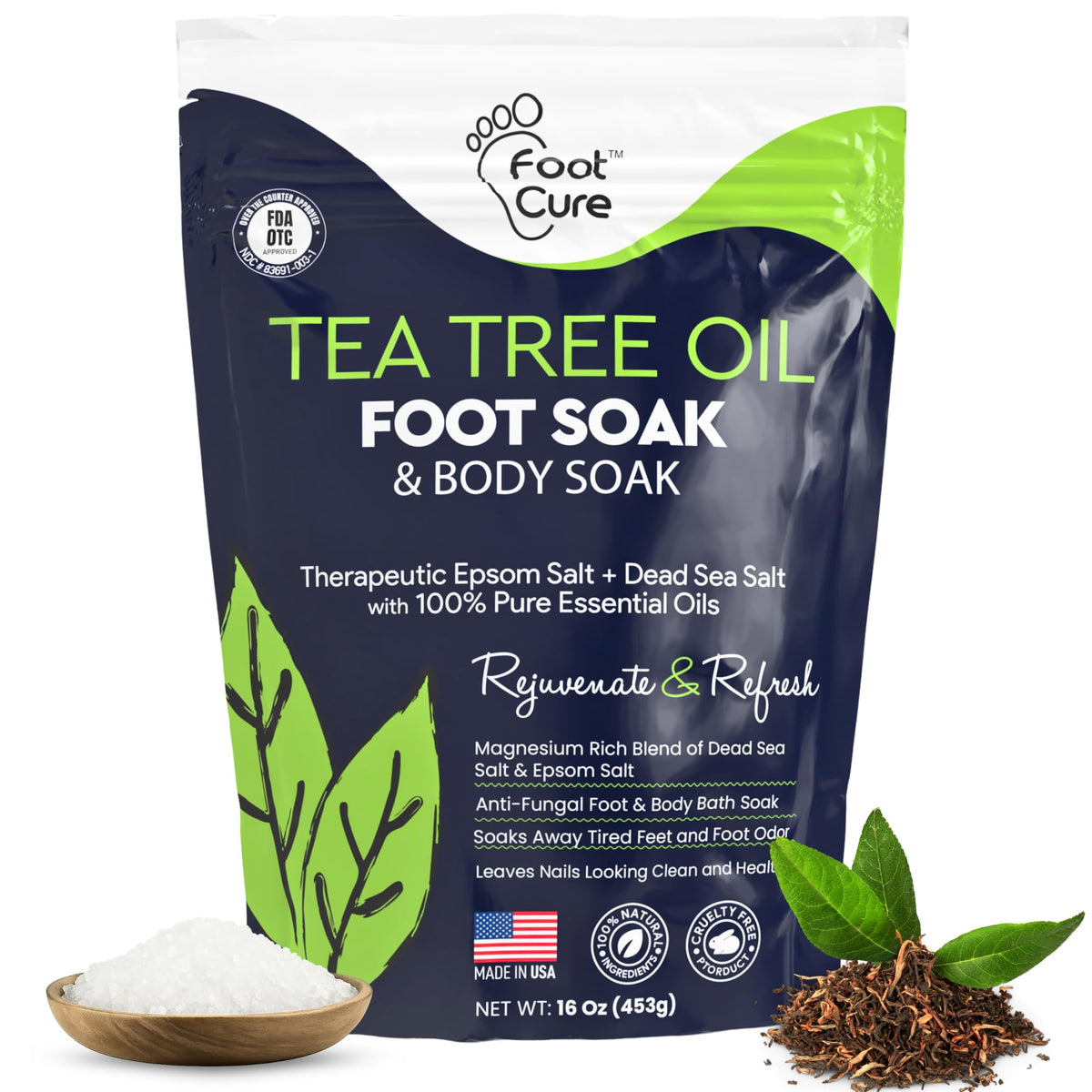 FOOT CURE jar front label showing product name and 16 oz size for clear identification