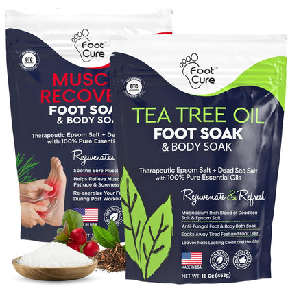 FOOT CURE front packaging showing natural foot soak benefits