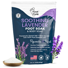 FOOT CURE front packaging showing kit contents and calming lavender benefit
