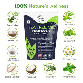 FOOT CURE label ingredients shot highlighting natural botanicals list