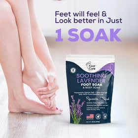 FOOT CURE spa kit on towel in living room showing home-pampering benefit