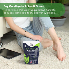 FOOT CURE post-soak feet showing softer skin and refreshed look