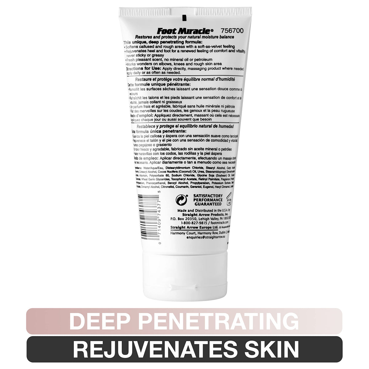 Foot Miracle size and packaging displayed with tube beside everyday items