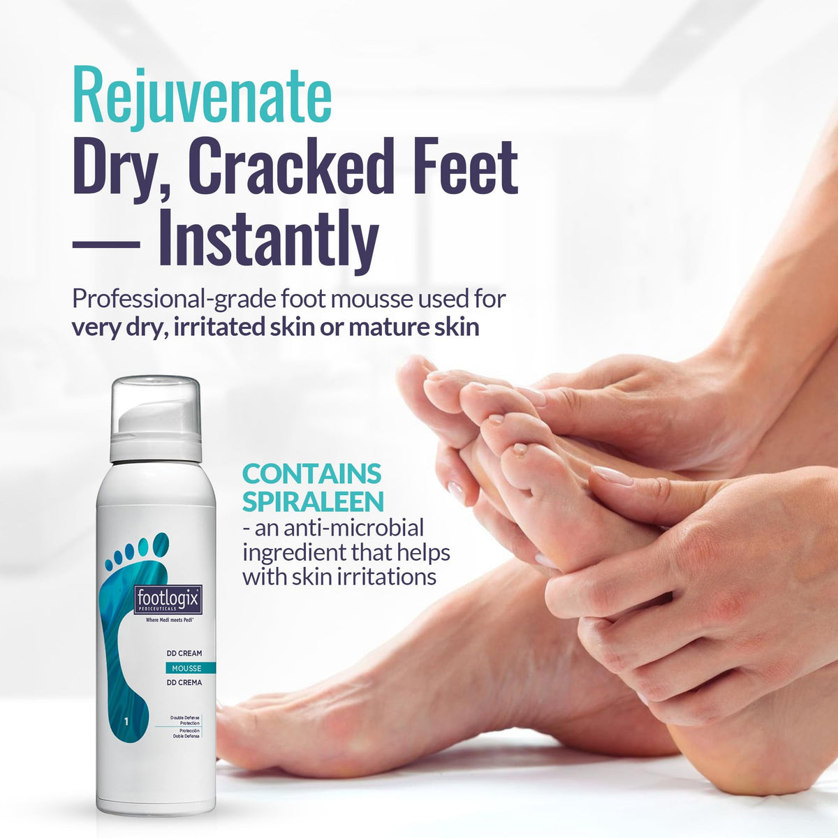 FOOTLOGIX used in a night routine with socks to show overnight repair benefit