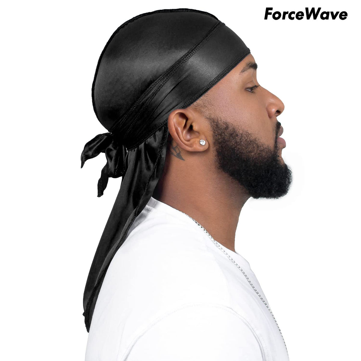 ForceWave satin fabric close-up highlighting silky texture and moisture-tech finish for smoother hair