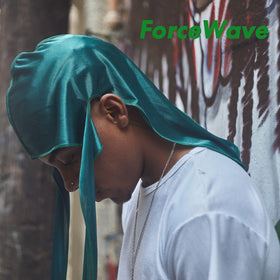 ForceWave durag in use on model demonstrating even compression and neat waves