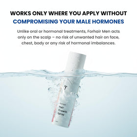 Forchics ForHair applied to thinning scalp area, demonstrates targeted follicle stimulation