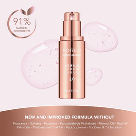 FOREO label and ingredient list visible, emphasizes natural-origin ingredients