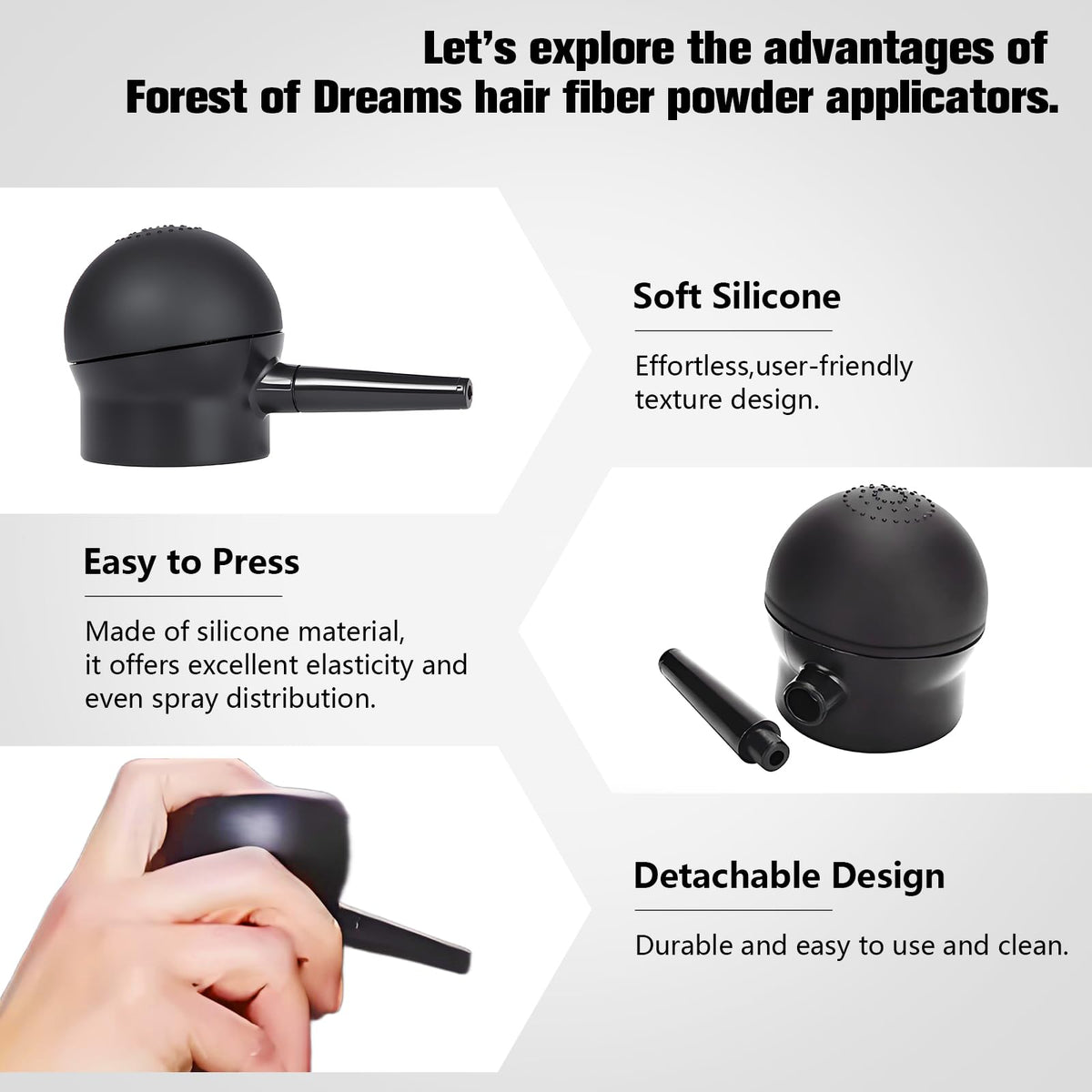 Forest of Dreams applicator spraying fibers for even, controlled coverage