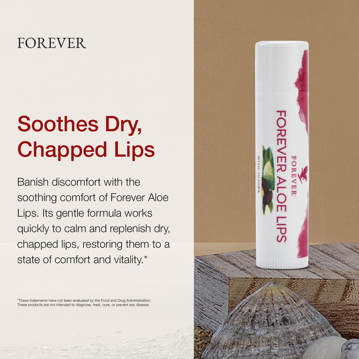 Forever Living aloe lips being applied to lips for instant hydration benefit