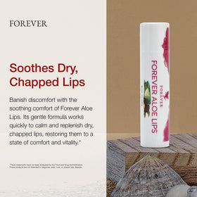 Forever Living aloe lips being applied to lips for instant hydration benefit
