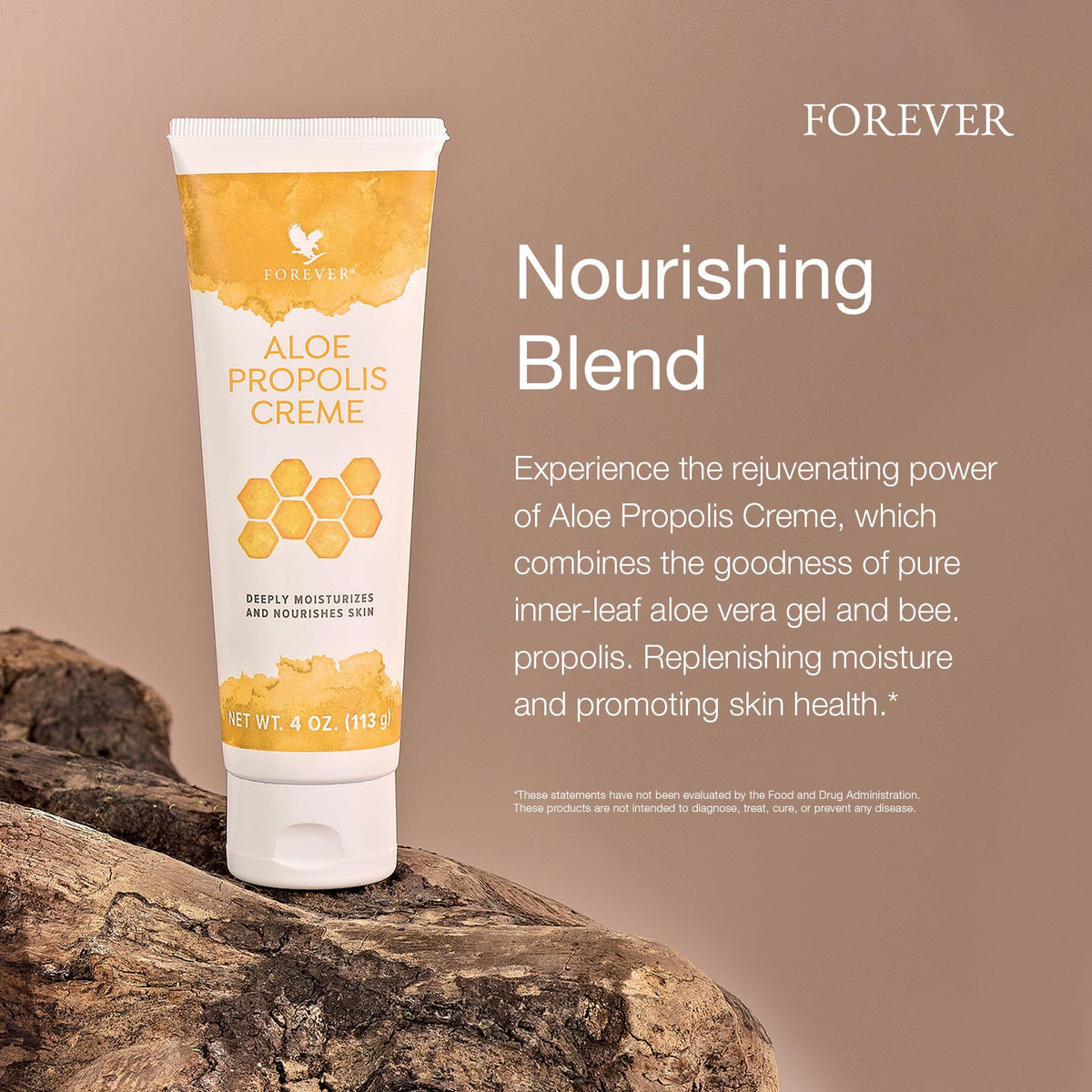 Forever Living jar held in hand to show size and portable benefit
