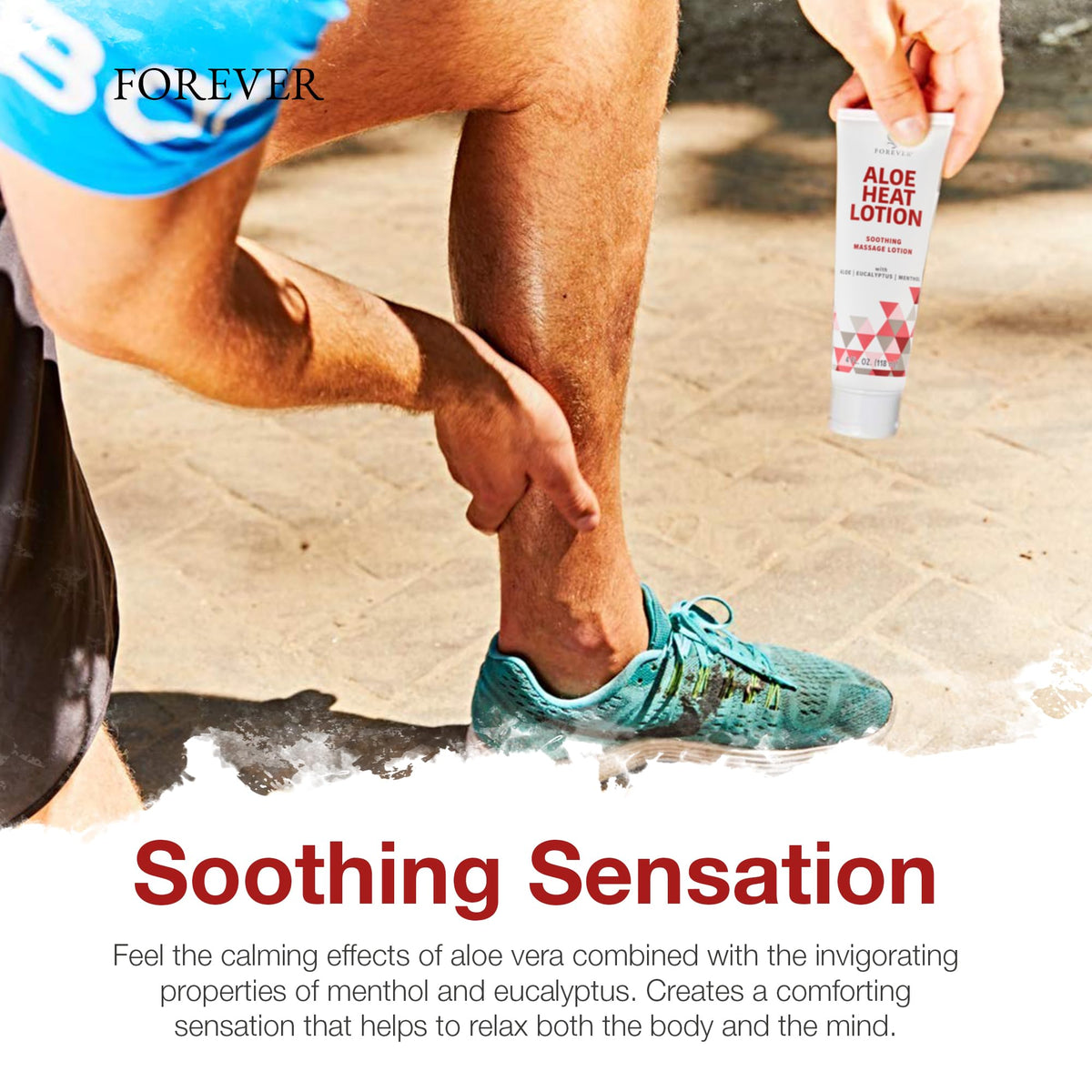Forever Living ingredients label close-up showing aloe and menthol composition