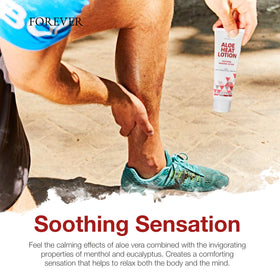 Forever Living ingredients label close-up showing aloe and menthol composition