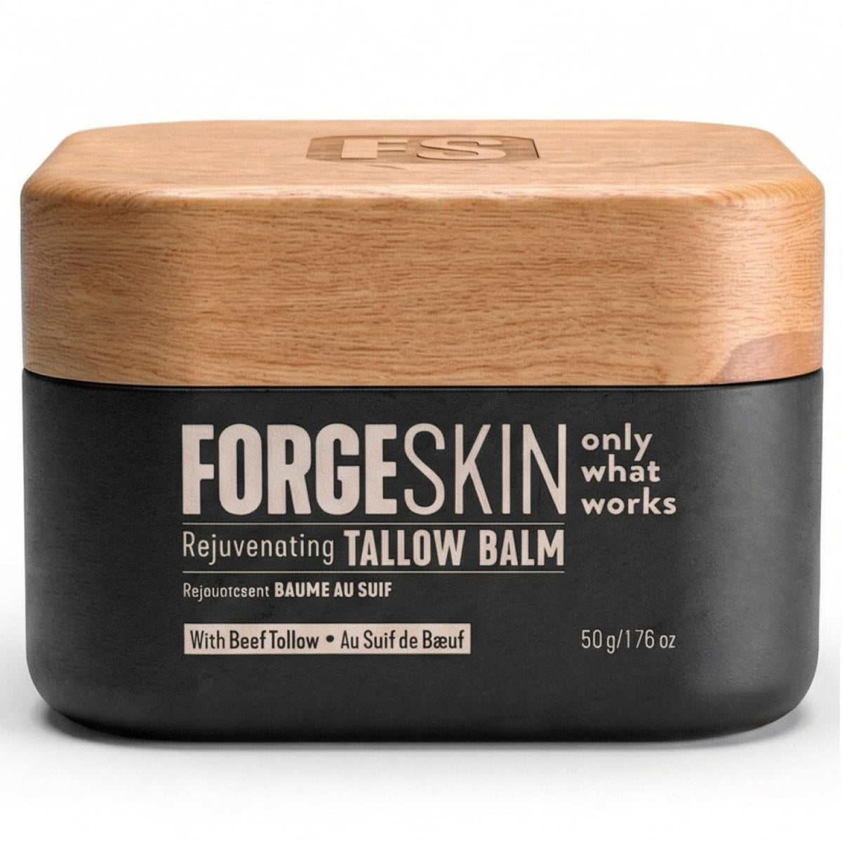 Forge Skin front jar showing label and clean packaging for easy identification