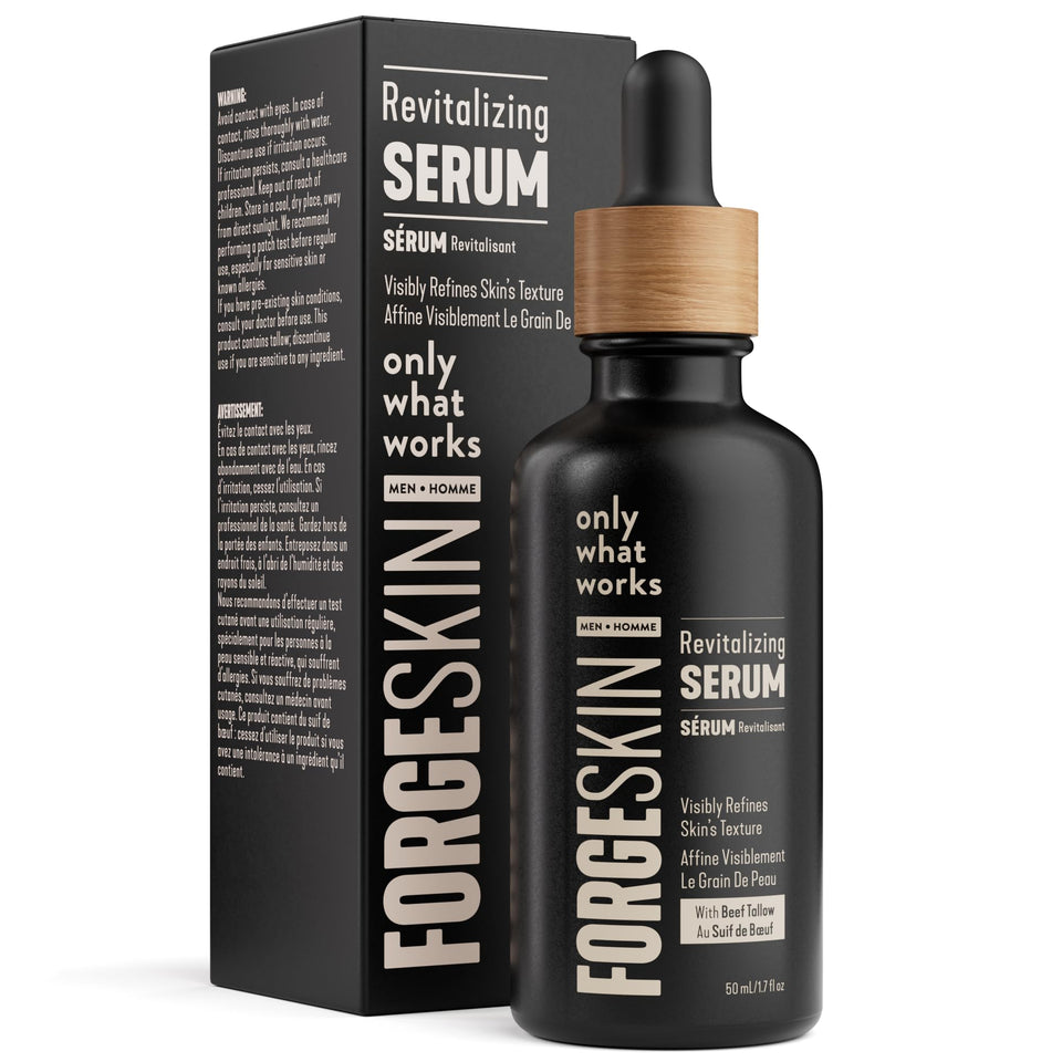 Forge Skin front packaging showing bottle and branding for clear product identification and trust