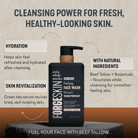 Forge Skin beef tallow ingredient jar emphasizing nourishing lipids