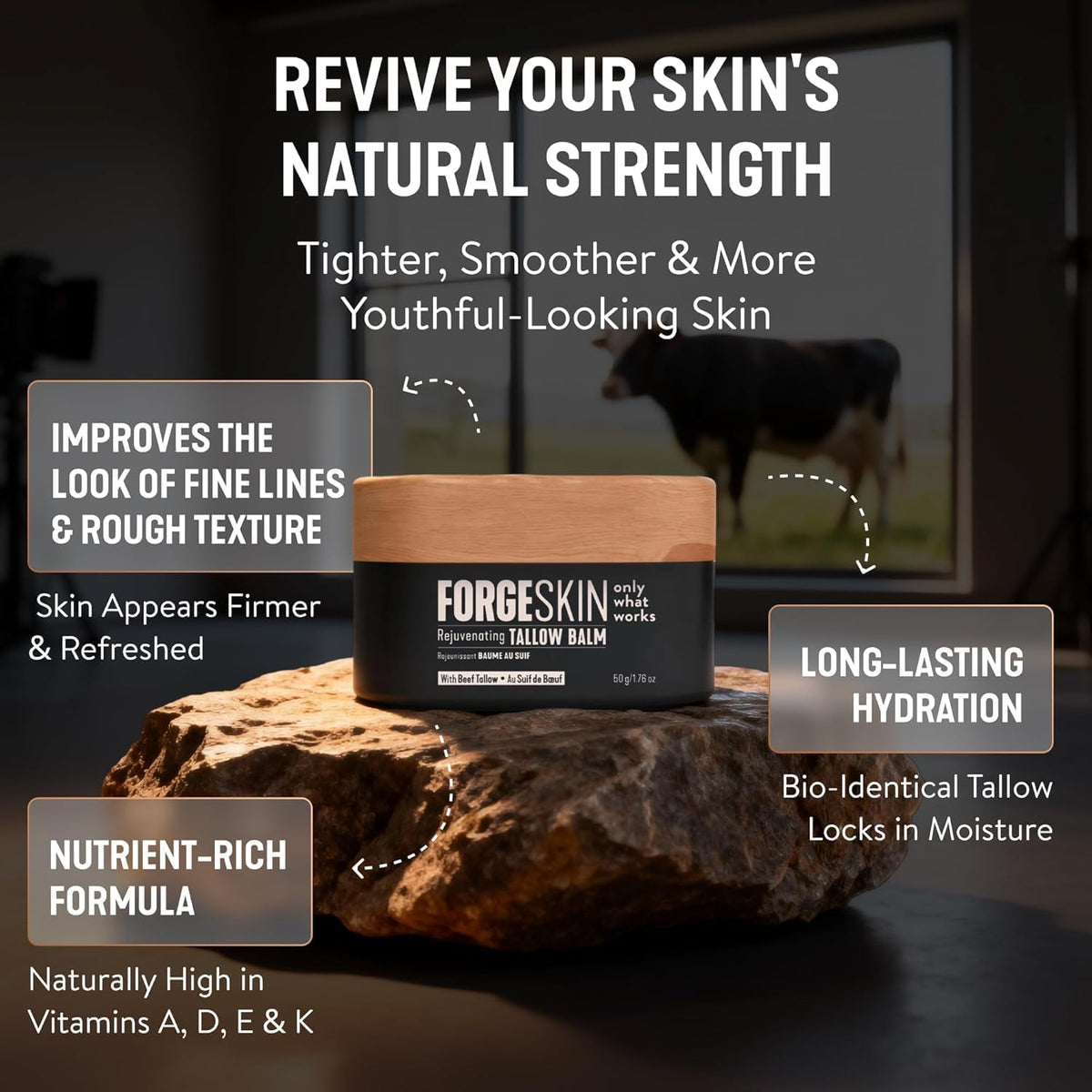 Forge Skin gentle under-eye application showing targeted hydration and reduced puffiness