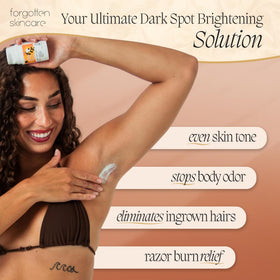 Forgotten Skincare ingredients display with vitamin C and bearberry extract