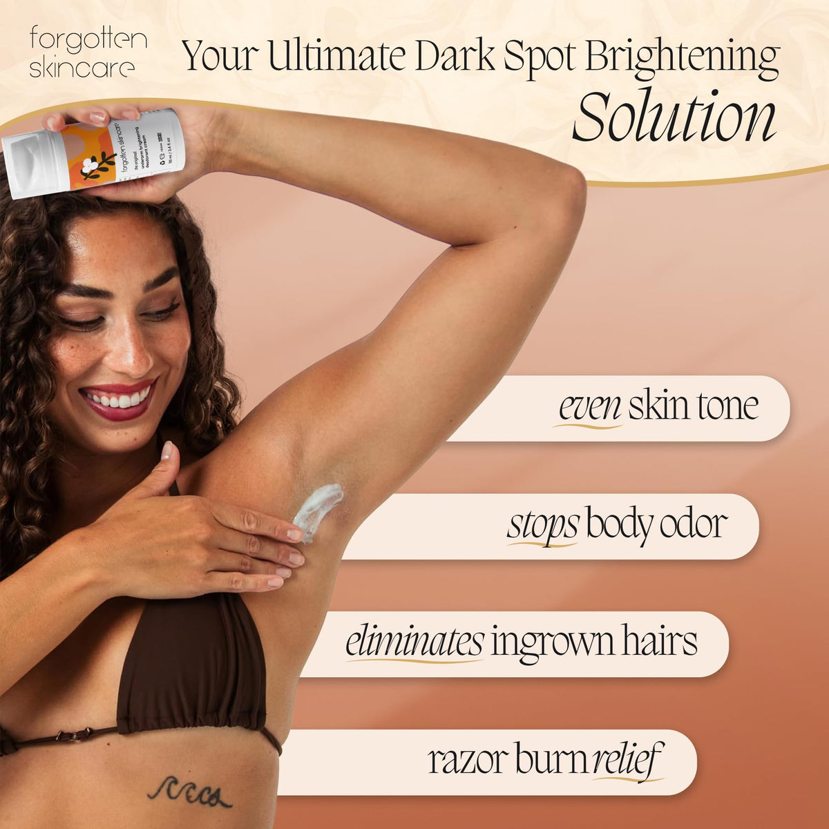 Forgotten Skincare with vitamin C element highlighting brightening benefit