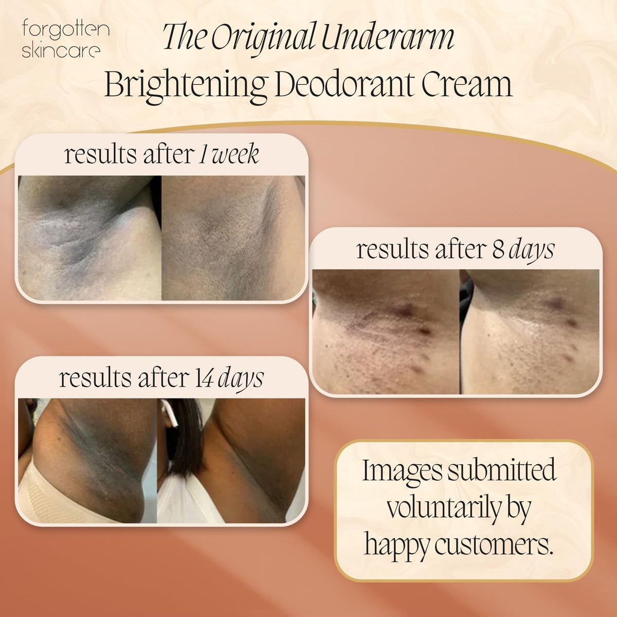 Forgotten Skincare cream texture swipe illustrating smooth application