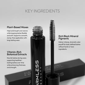 Formless Beauty before-and-after lashes demonstrating visible length and volume boost