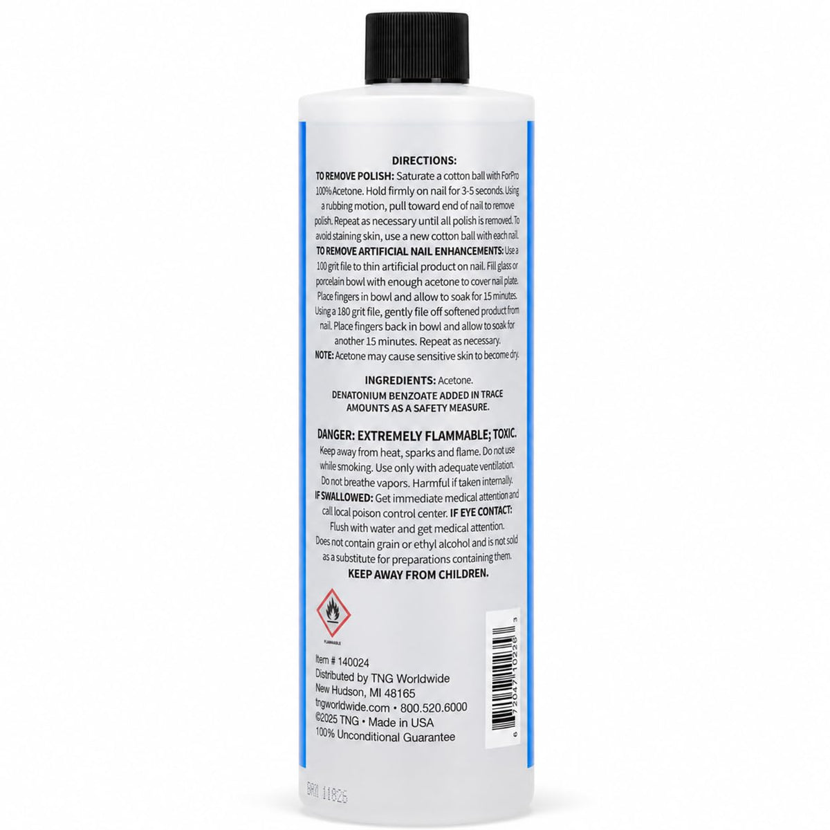 ForPro acetone pouring from bottle illustrating fast removal action